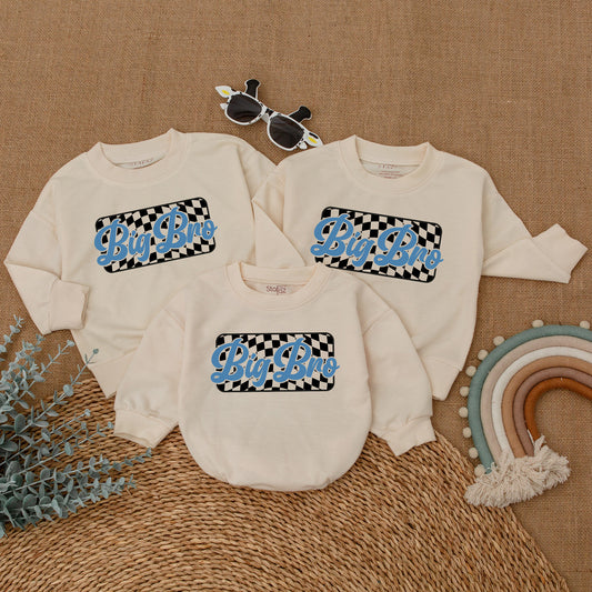 Big Brother Baby Romper Bodysuit Sweatshirt Matching Sibling Set Pregnancy Announcement Baby Shower Gift
