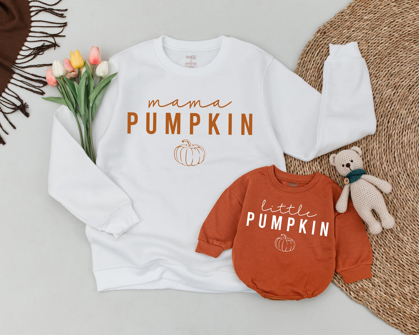 Matching Mama & Mini Fall Sweatshirts, Cozy Thanksgiving Outfit, Mom and Baby Sweaters, Perfect Family Photo Outfits, Comfortable Cotton, Autumn Vibes (138)