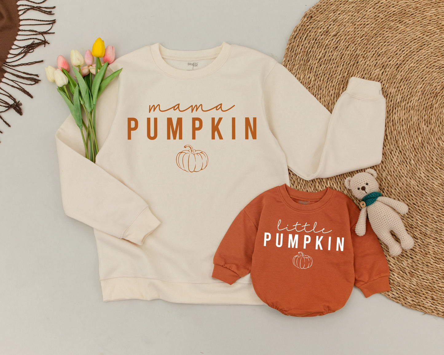 Matching Mama & Mini Fall Sweatshirts, Cozy Thanksgiving Outfit, Mom and Baby Sweaters, Perfect Family Photo Outfits, Comfortable Cotton, Autumn Vibes (138)