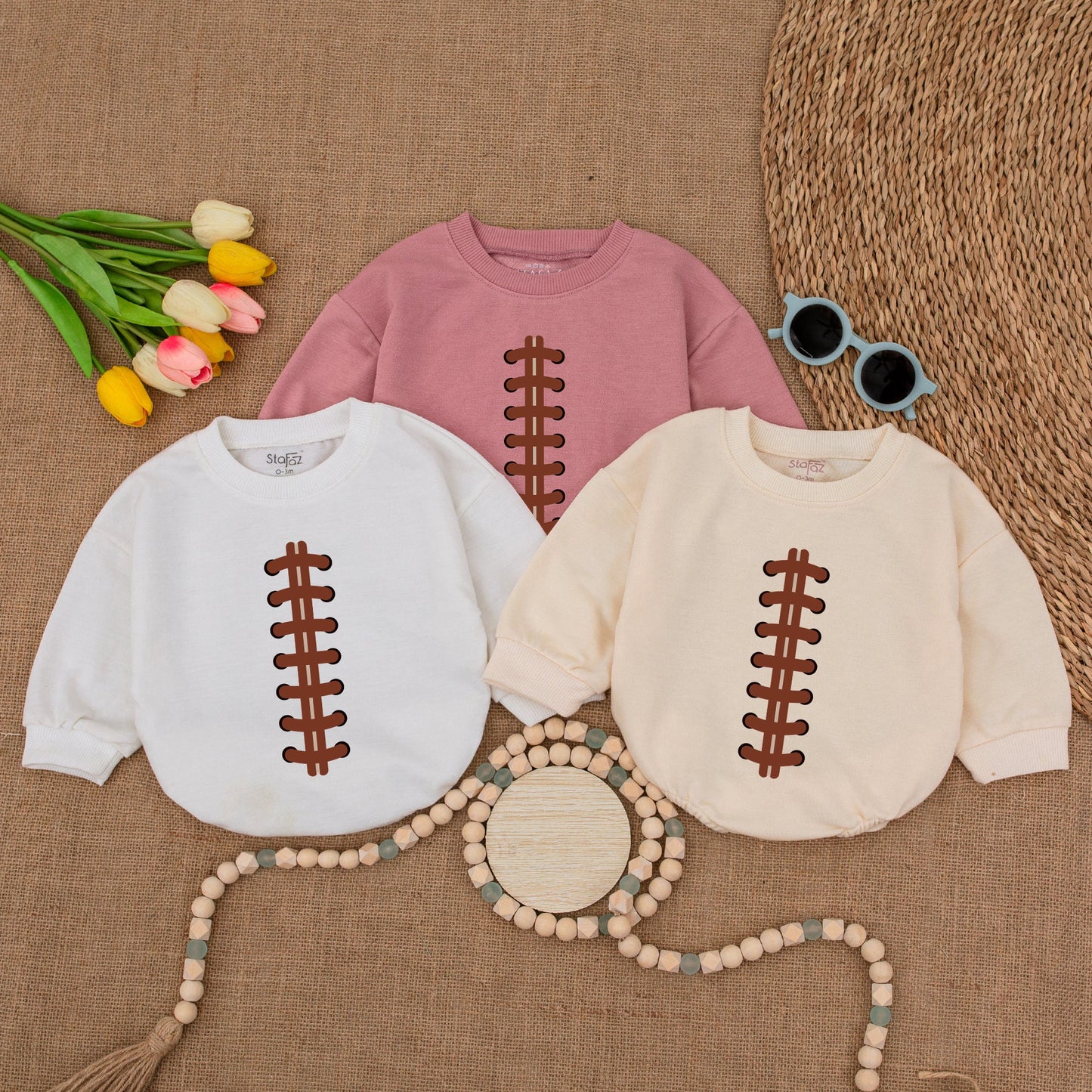 Personalized James 10 Football Baby Romper Custom Name Gameday Bodysuit Baby Clothes Football Gift