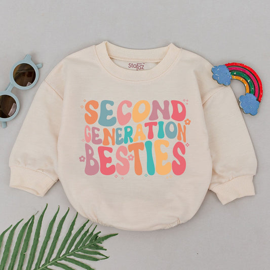 Second Gen Besties Newborn Cotton Romper | BFF Matching Baby Outfit