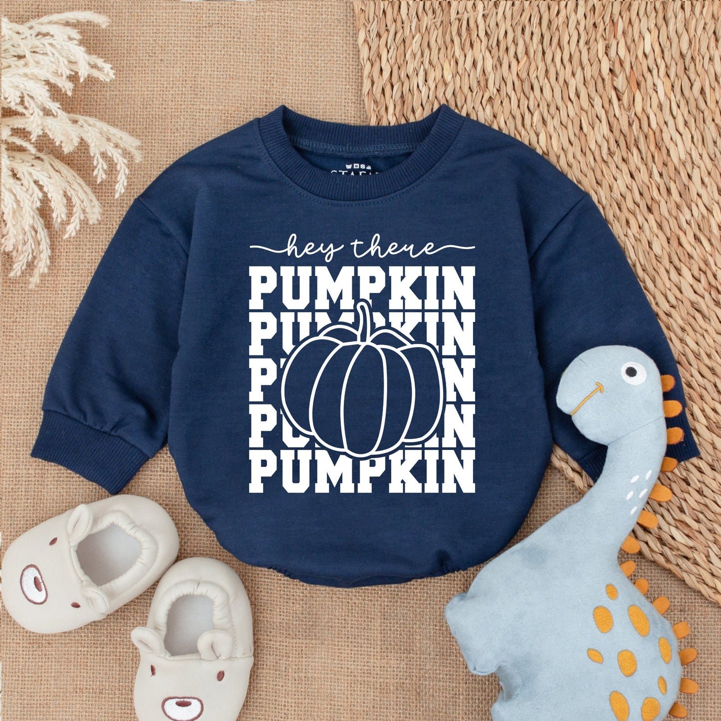 Pumpkin Baby Romper - Fall Thanksgiving Outfit - Baby Shower Gift