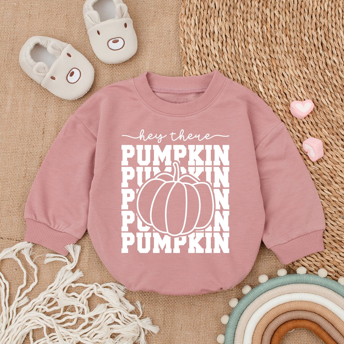 Pumpkin Baby Romper - Fall Thanksgiving Outfit - Baby Shower Gift