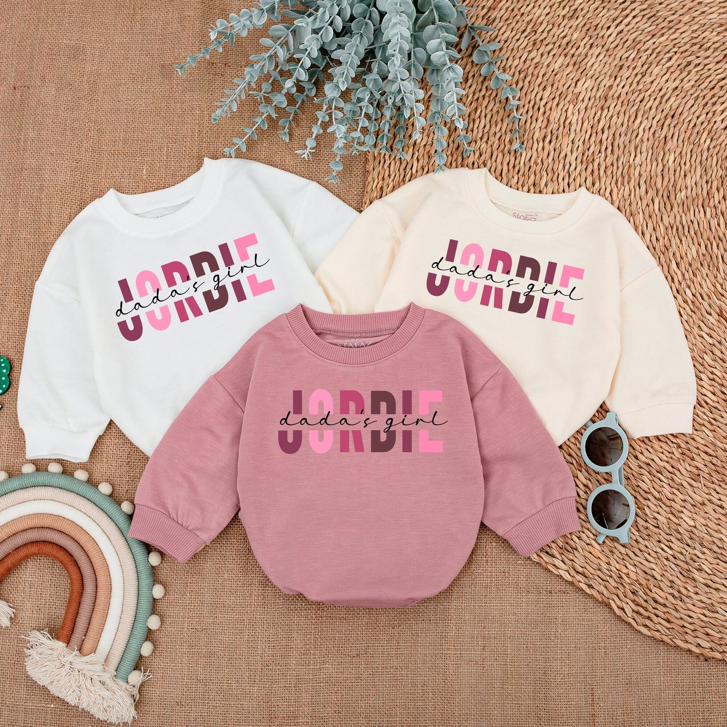 Custom Daddy's Girl Romper Baby Girl Outfit Daddy & Me Bodysuit Cute Gift for Baby Girl Daughter Clothing Newborn