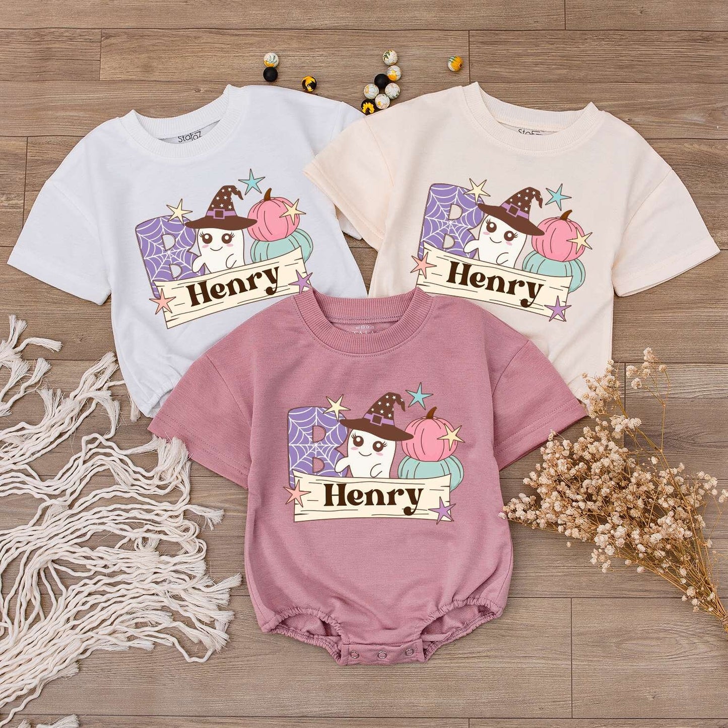 Personalized Halloween Bodysuit, Baby Romper & Toddler Pumpkin Tee