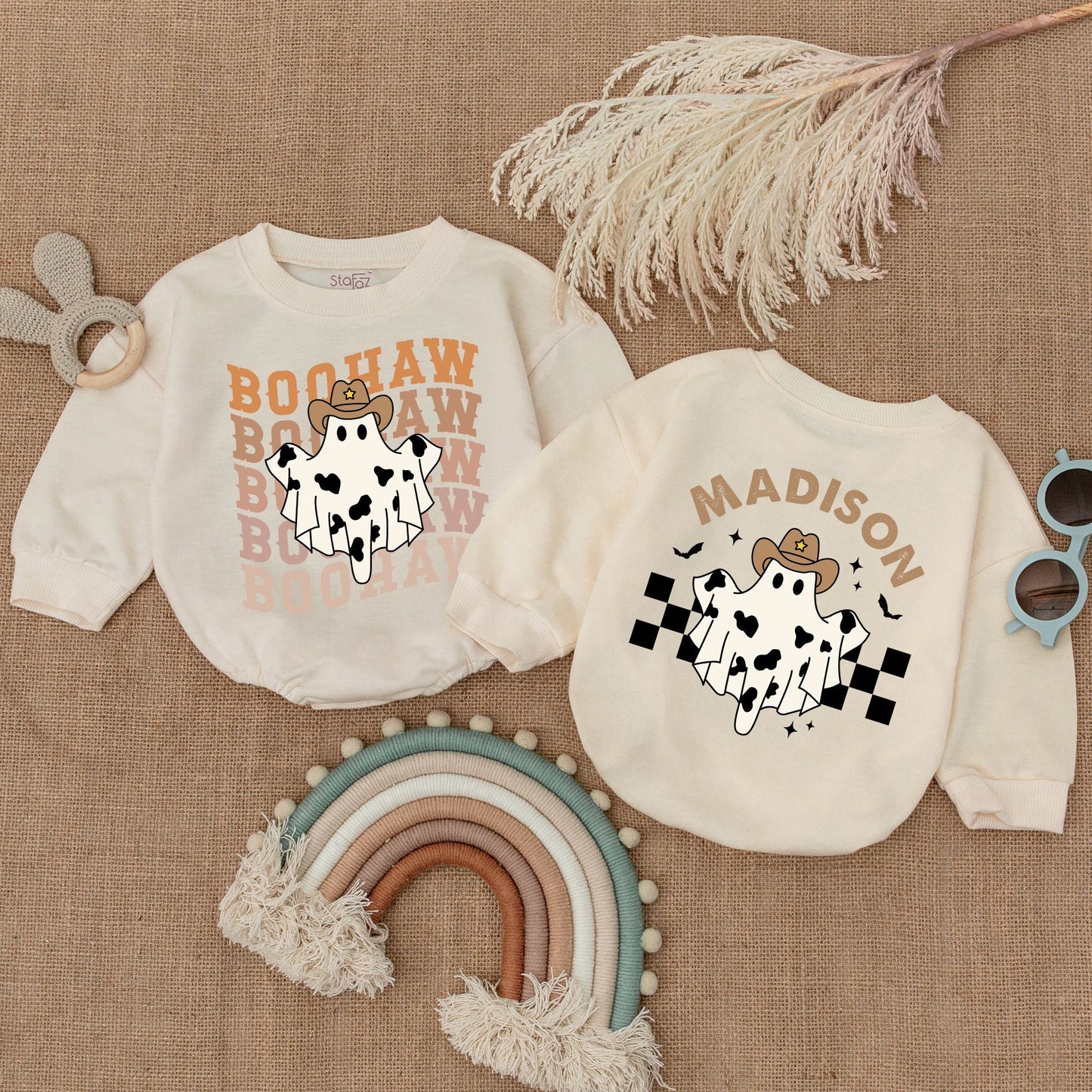 Western Autumn Baby Romper: Pumpkin Bodysuit for Thanksgiving