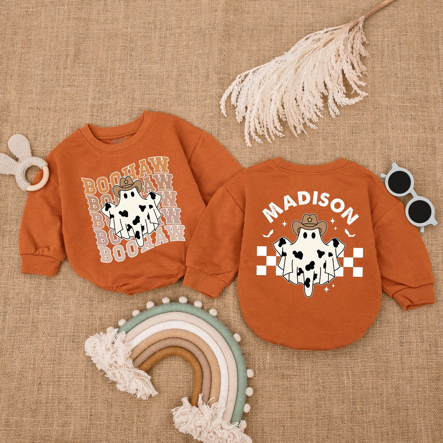 Western Autumn Baby Romper: Pumpkin Bodysuit for Thanksgiving