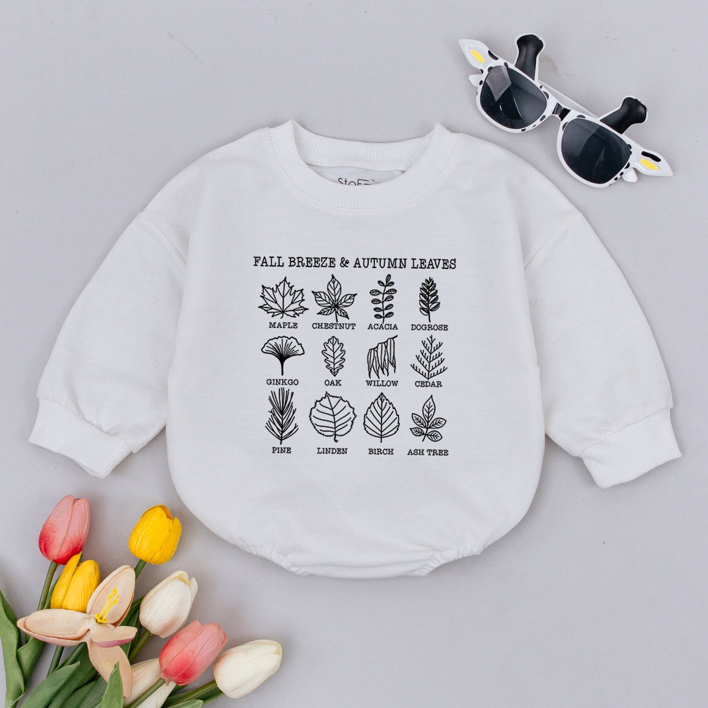 Fall Leaves Retro Baby Romper Vintage Autumn Bodysuit for Thanksgiving Baby Shower Gift Gender Neutral Cozy Fall Vibes Outfit 130 Characters