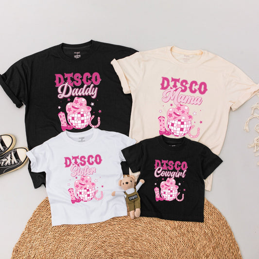 Matching Disco Cowgirl Birthday Shirt Family Outfit - Baby Bodysuit, Western Bachelorette Party, Lets Go Girls 1st Birthday