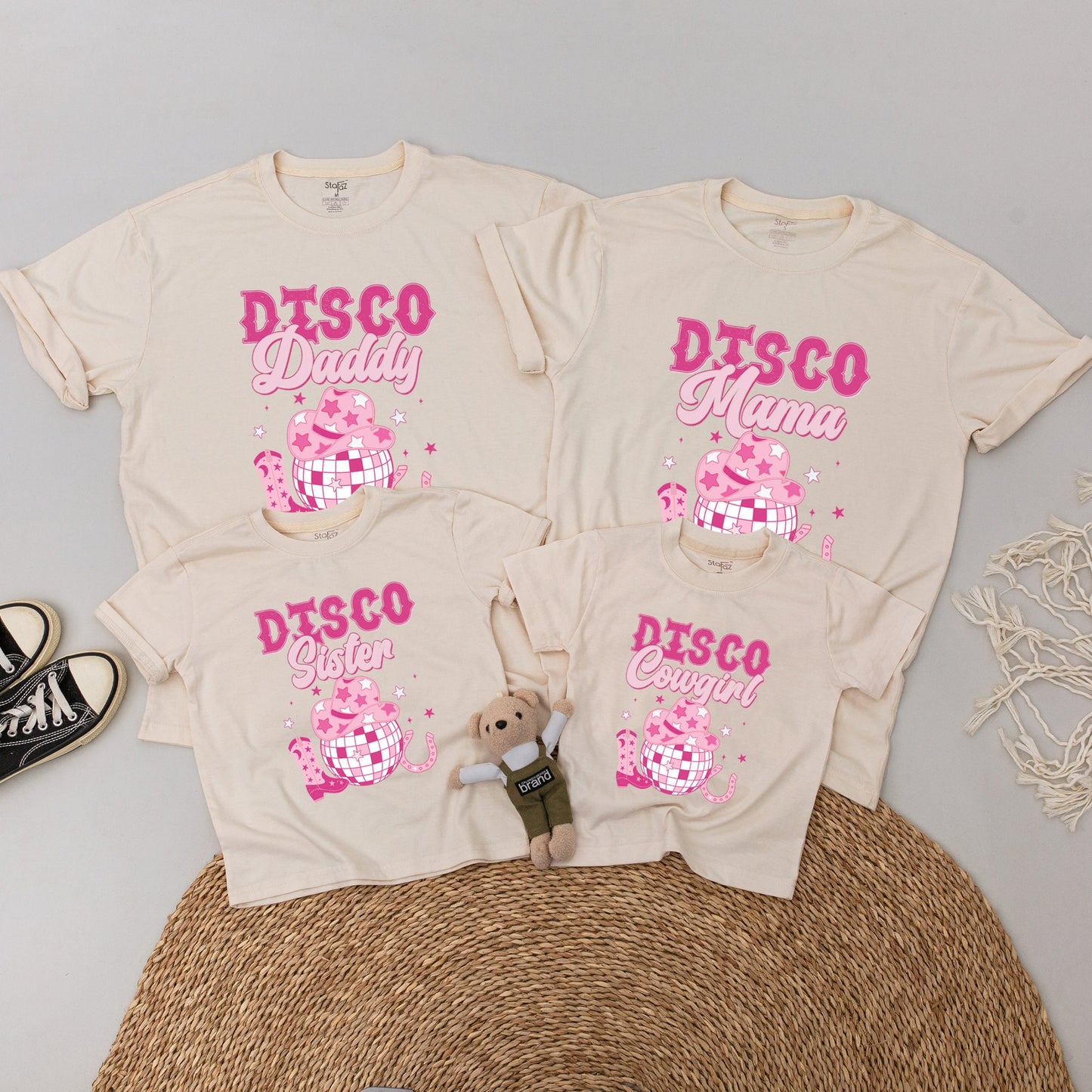 Matching Disco Cowgirl Birthday Shirt Family Outfit - Baby Bodysuit, Western Bachelorette Party, Lets Go Girls 1st Birthday