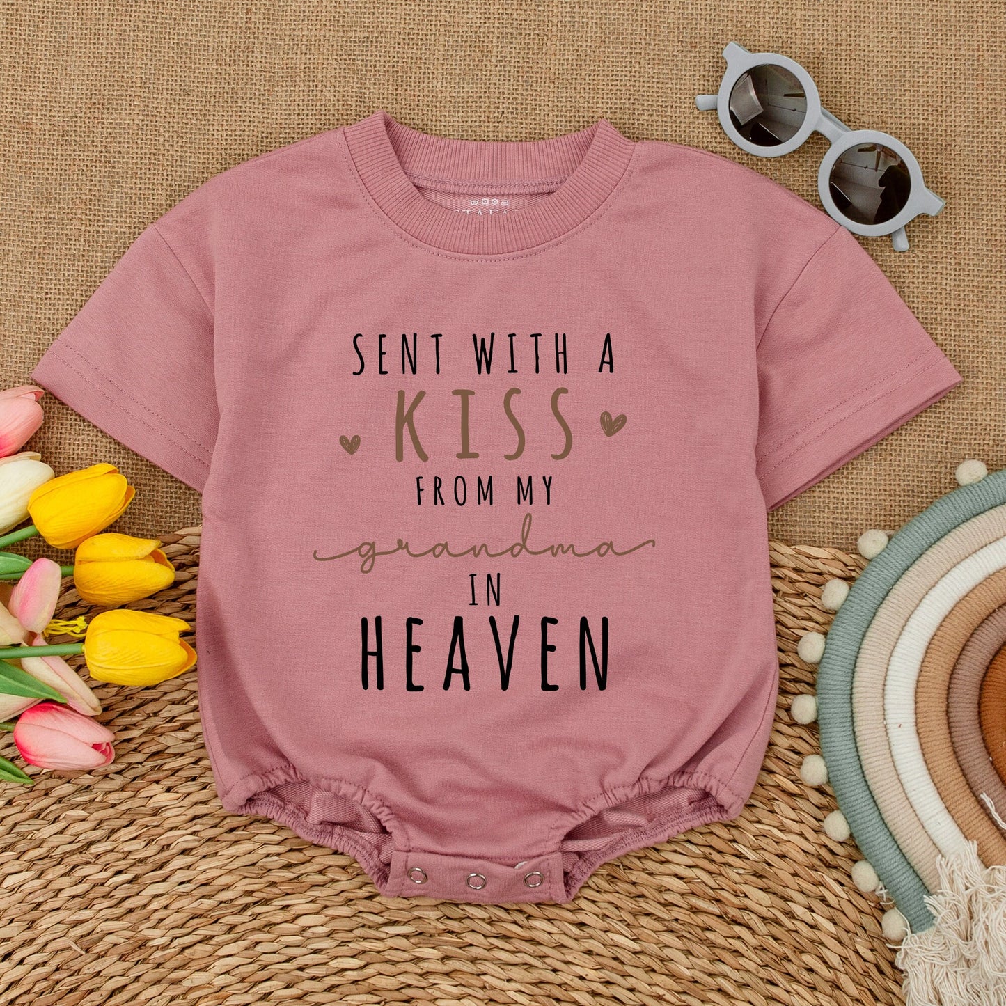 Newborn Baby Bubble Romper Sent With A Kiss From Grandma In Heaven