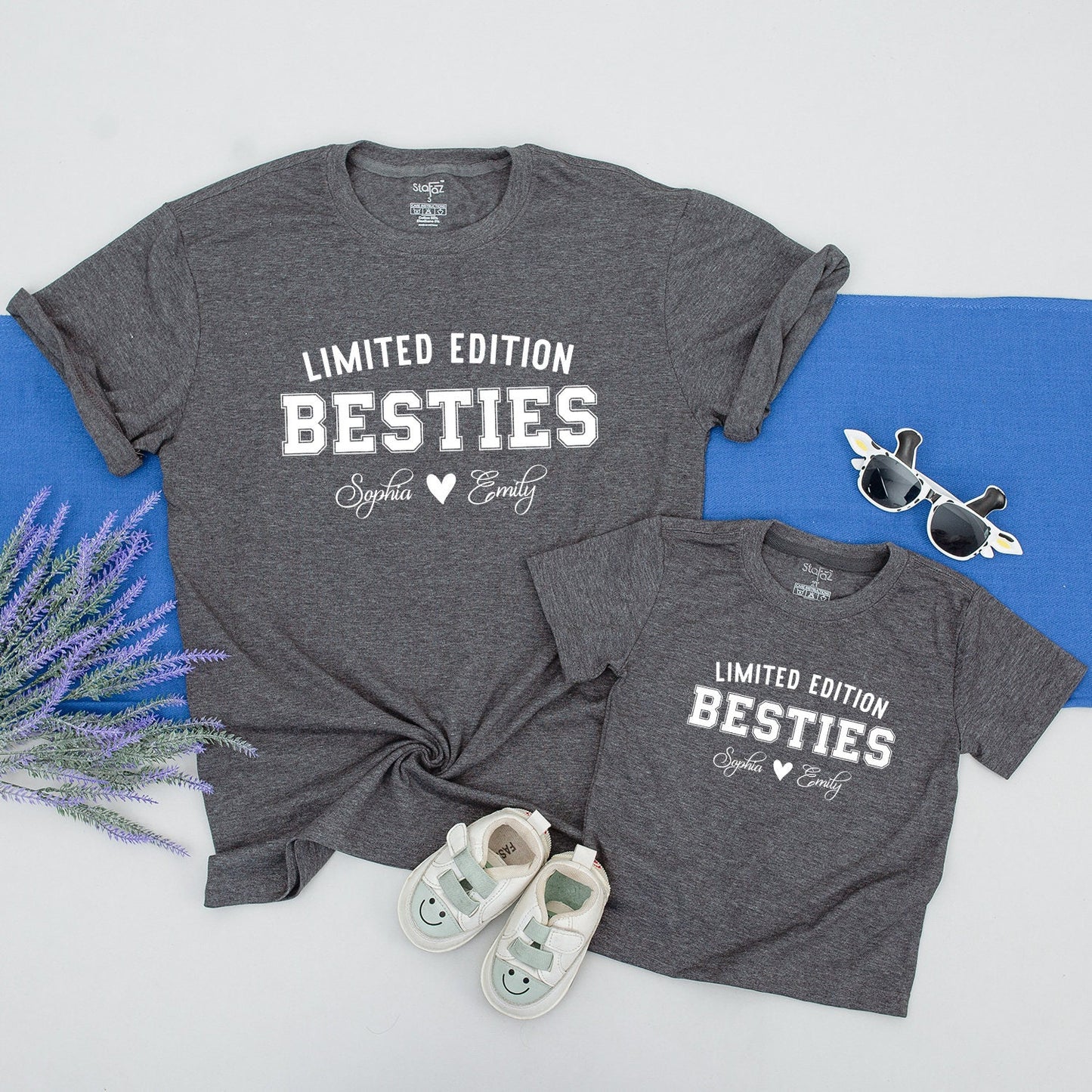 Personalized Limited Edition Auntie Bestie Shirt Custom Names Matching Baby and Auntie Tee for Friendship Day Gift Soft Comfortable