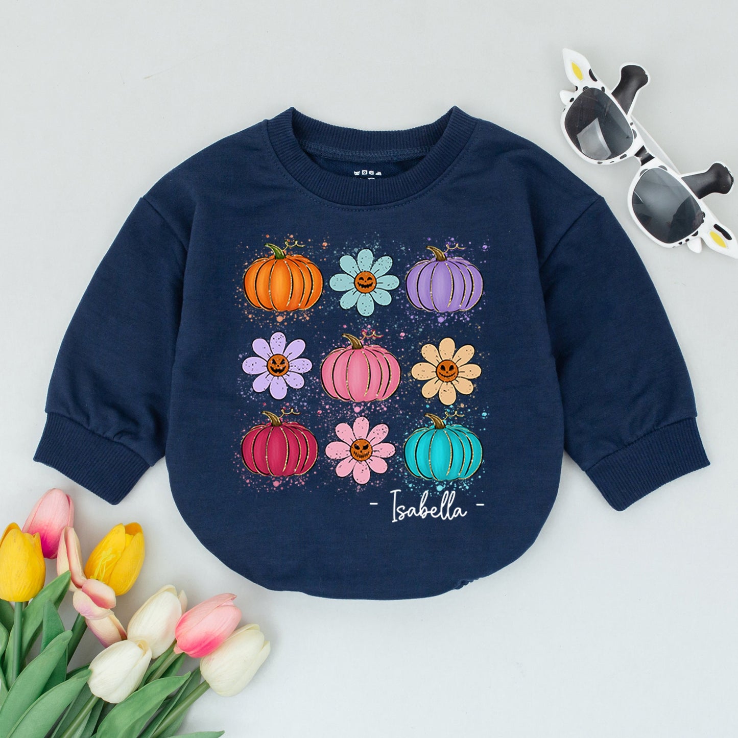 Retro Cute Pumpkin Season Baby Romper Vintage Smile Faces Infant Coming Home Outfit Baby Shower Gift
