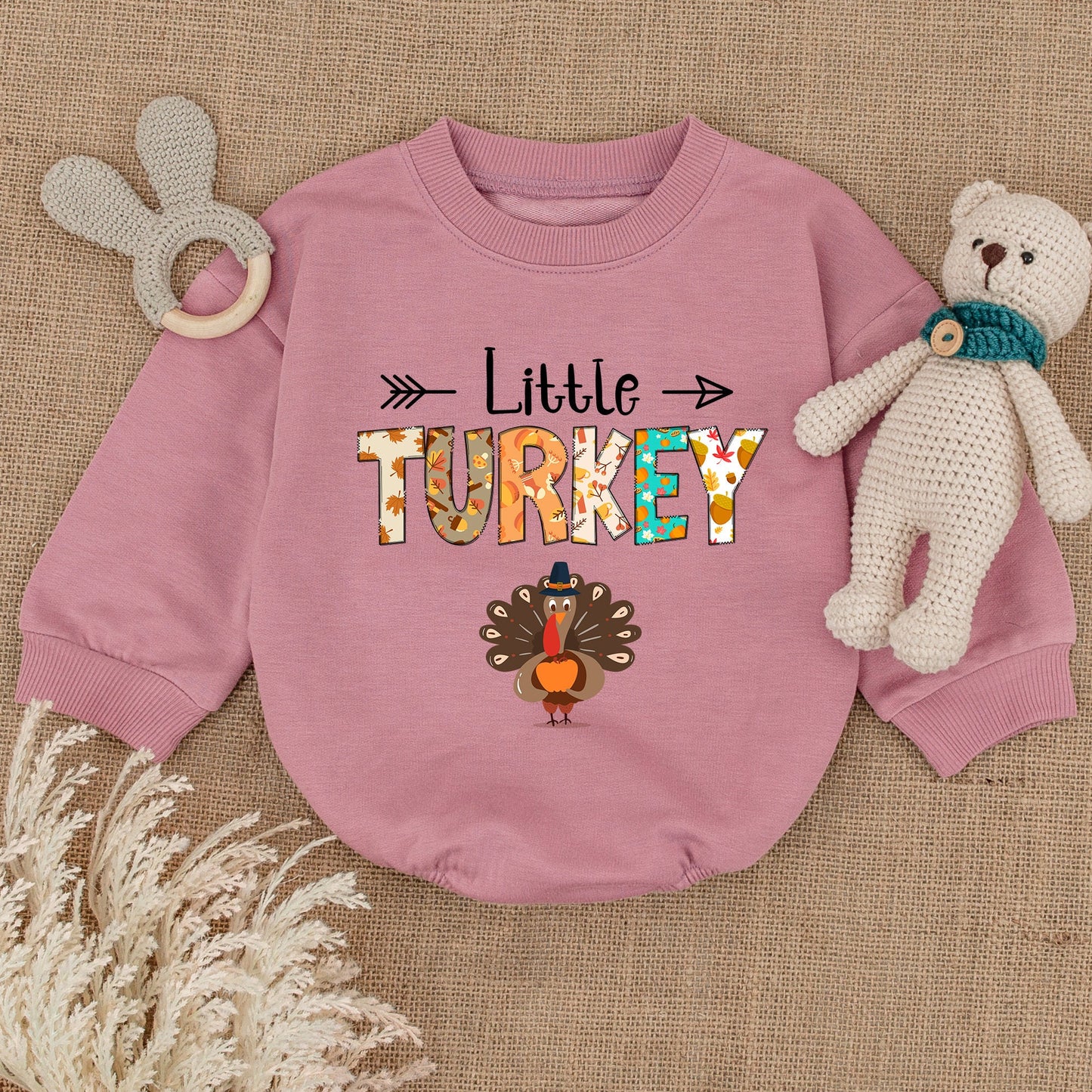 Thanksgiving Baby Romper, First Turkey Outfit, Pumpkin Bodysuit Gift