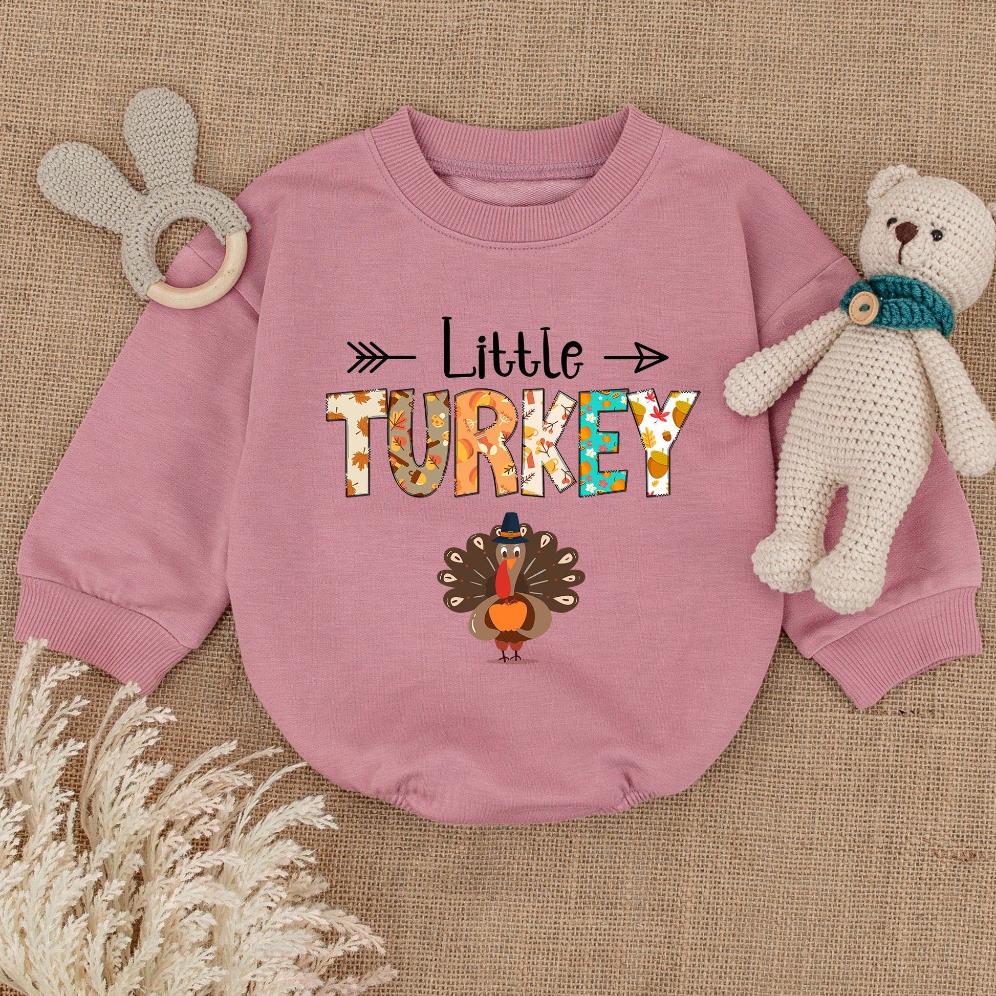 Thanksgiving Baby Romper, First Turkey Outfit, Pumpkin Bodysuit Gift