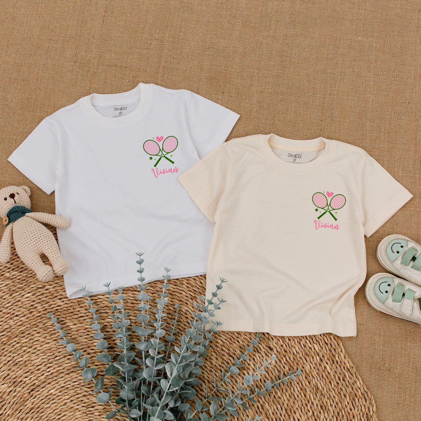 Custom Tennis Sister Romper Baby Girls Toddler T-Shirt Big Sister Era Bodysuit Toddler Girl Outfit Tennis Announcement