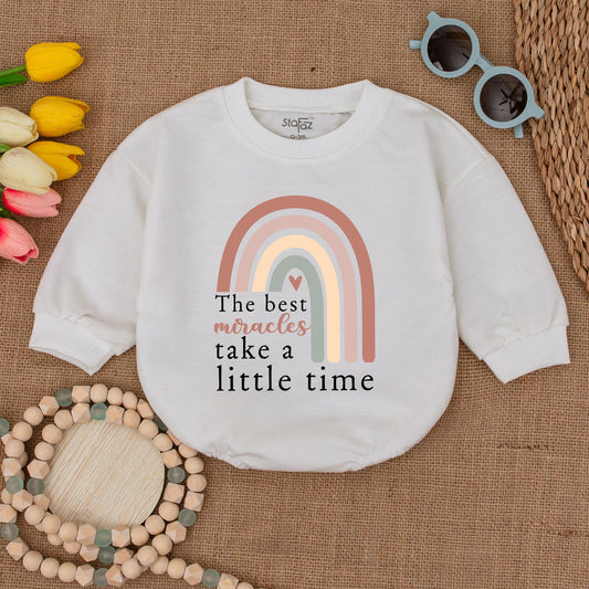 IVF Baby Romper Bodysuit - Miracle Rainbow Baby Announcement Gift