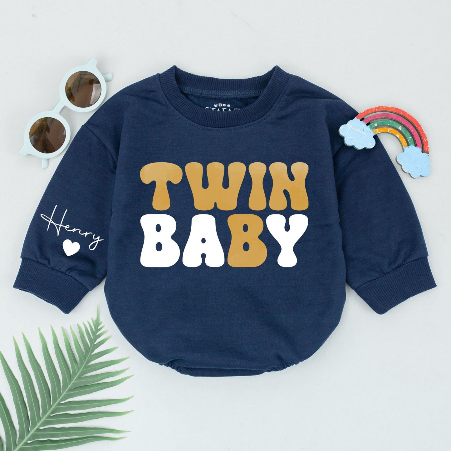 Personalized Best Friends Twin Baby Romper Custom Womb Mates Bodysuit Sweet BFF Soulmate Outfits Unique Twin Baby Shower Gift