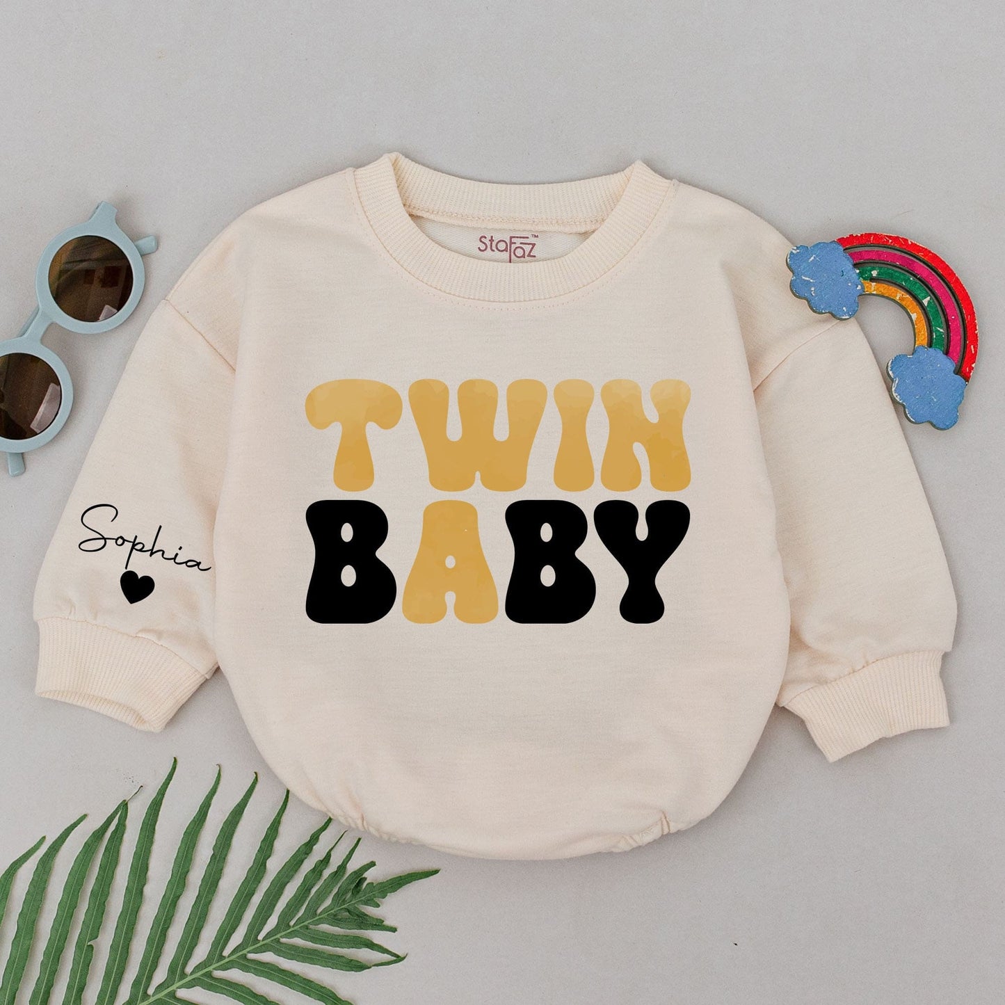 Personalized Best Friends Twin Baby Romper Custom Womb Mates Bodysuit Sweet BFF Soulmate Outfits Unique Twin Baby Shower Gift