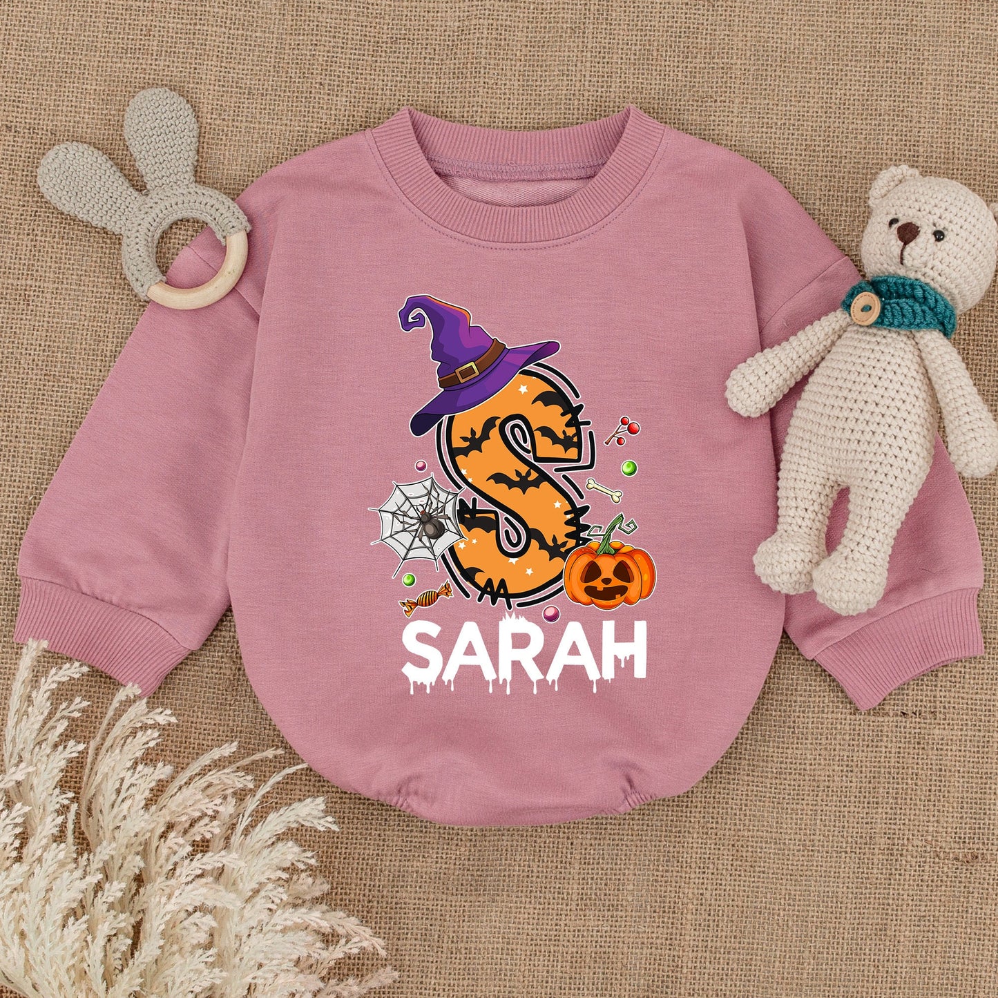 Personalized First Halloween Bodysuit, Baby Fall Pumpkin Romper