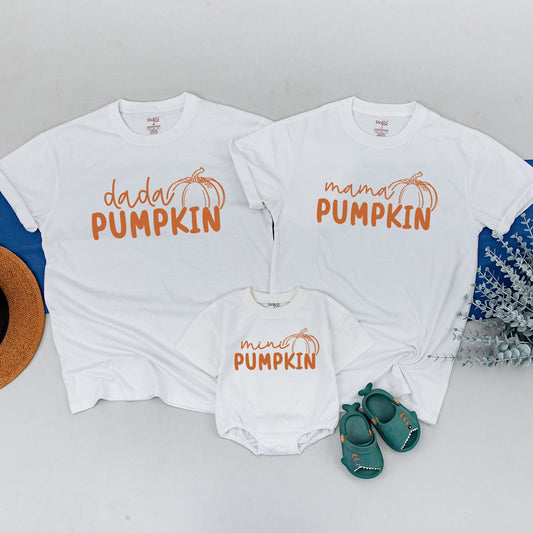 Matching Family Pumpkin Shirts, Fall Mommy and Me Outfit, Little Pumpkin Shirt, Thanksgiving, Orange-Brown Graphic
