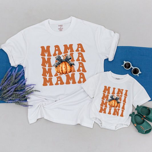 Autumn Mama and Mini Pumpkin Shirts: Mommy & Me Matching Outfits
