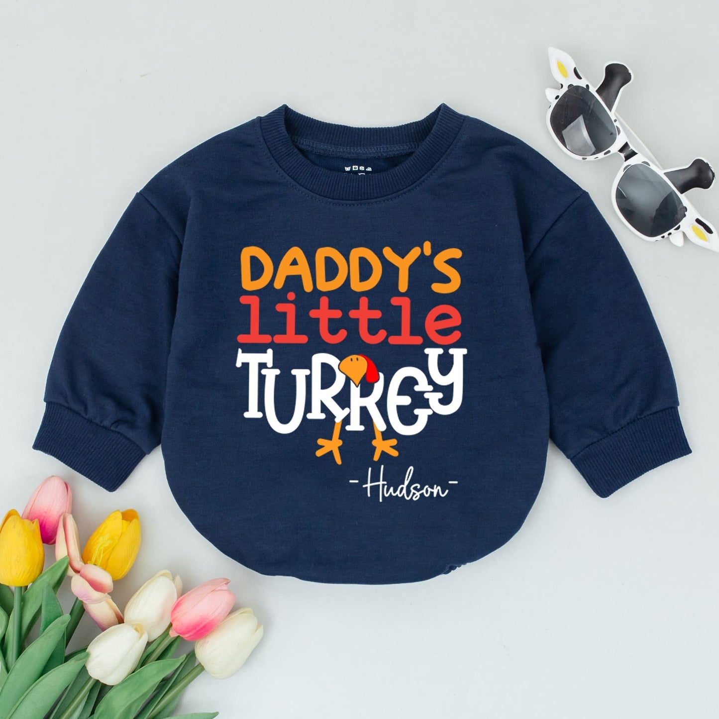 Customizable Turkey Thanksgiving Baby Romper – Cute & Funny Bodysuit