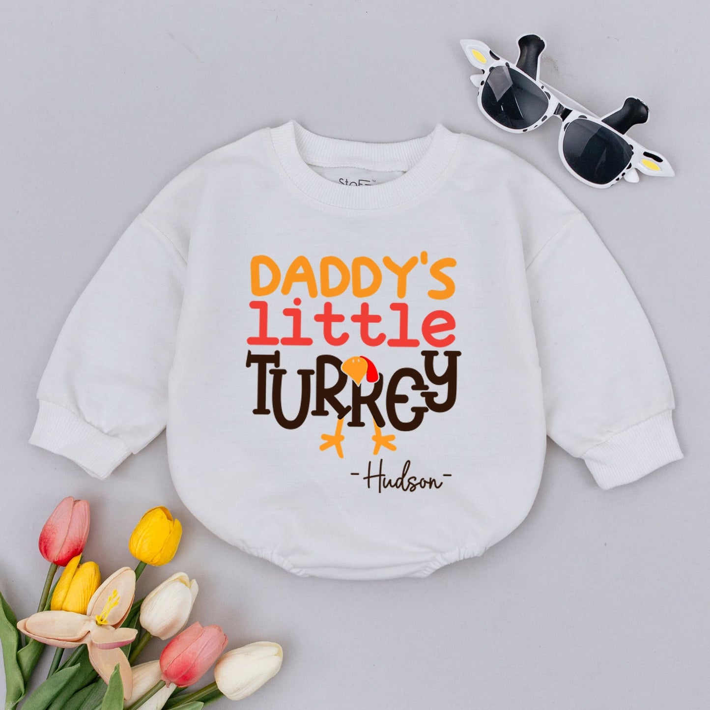 Customizable Turkey Thanksgiving Baby Romper – Cute & Funny Bodysuit