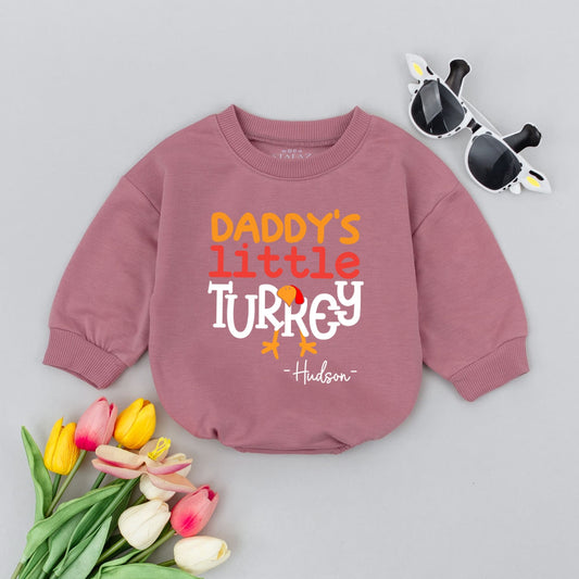 Customizable Turkey Thanksgiving Baby Romper – Cute & Funny Bodysuit