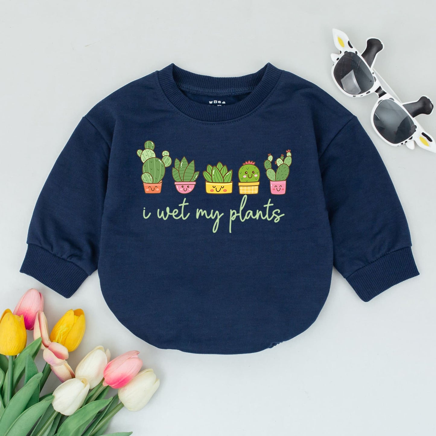 Retro Plant Lover Baby Romper: Funny, Gender Neutral Succulent Outfit