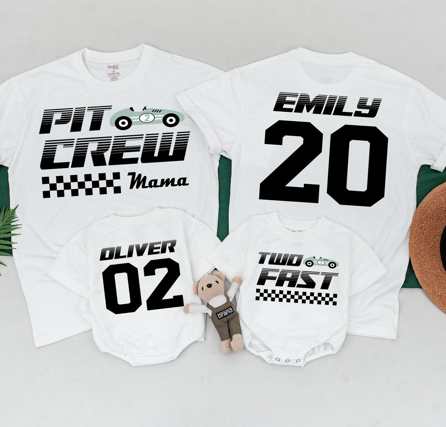 Two Fast Birthday Family Matching Shirts - Race Car Theme for Emily & Oliver! Two Fast Boy & Girl Birthday Outfit