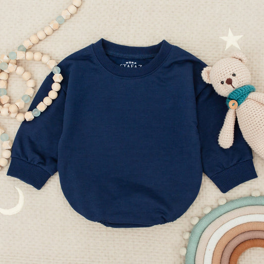 Soft Cotton Baby Bubble Romper Bodysuit - Blank Canvas for Baby Shower Gift, Coming Home Outfit or Baby Announcement Set Long Sleeve Infant Romper 139