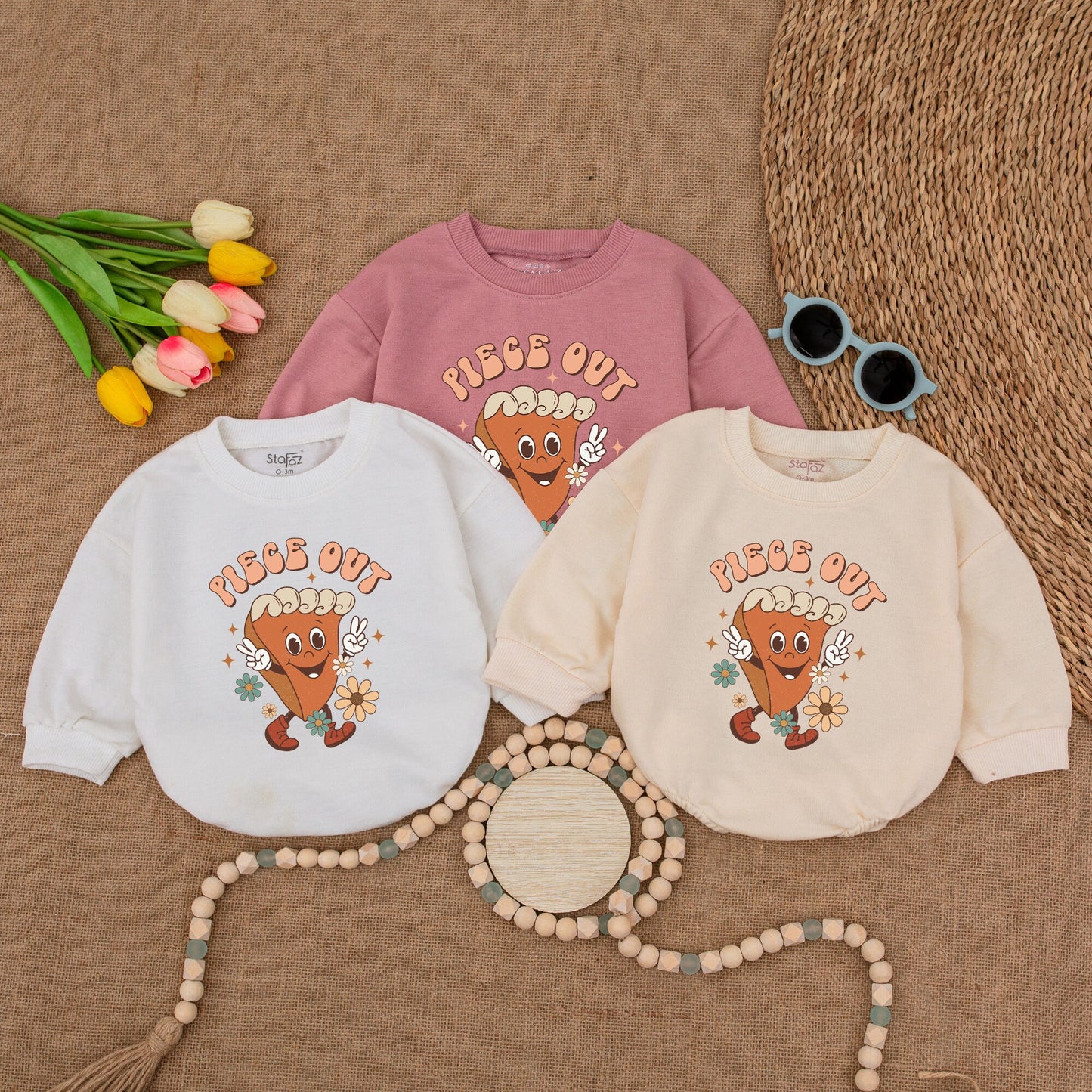 Retro Pumpkin Pie Fall Romper | Thanksgiving Baby Outfit