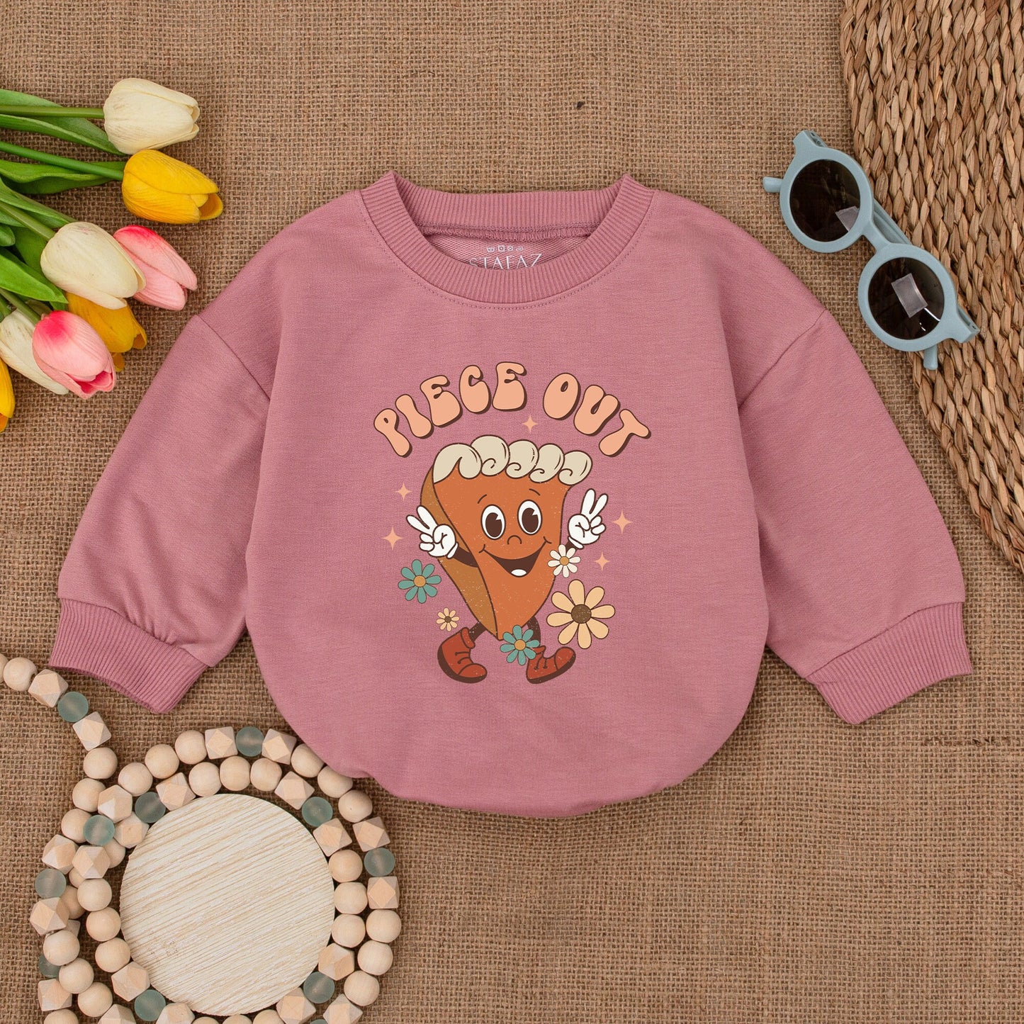 Retro Pumpkin Pie Fall Romper | Thanksgiving Baby Outfit