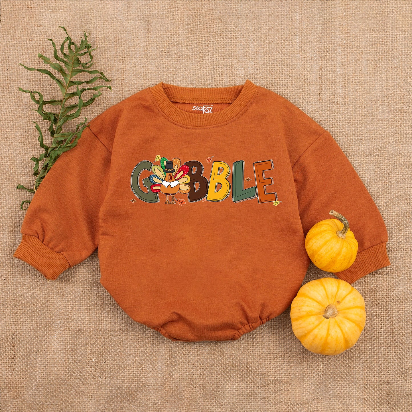Cute Gobble Turkey Baby Romper Festive Fall Bodysuit for Thanksgiving Baby Shower First Thanksgiving Outfit Soft Cotton