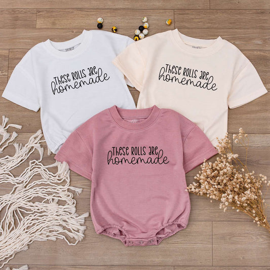 Homemade Baby Romper Set: Funny Fall Bodysuit & Retro Toddler Tee