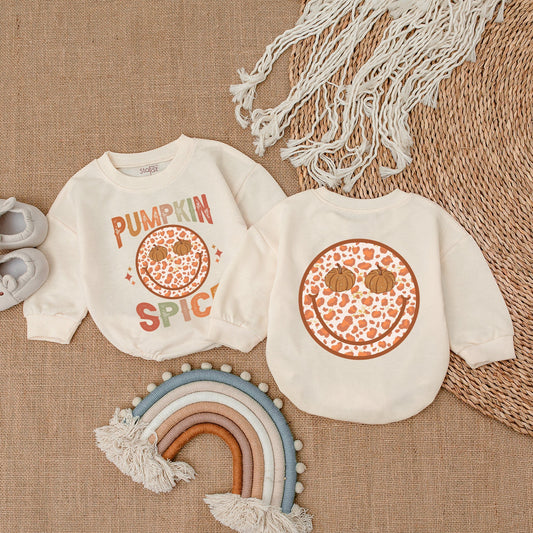 Pumpkin Spice Baby Romper - Fall Thanksgiving Outfit for Infants
