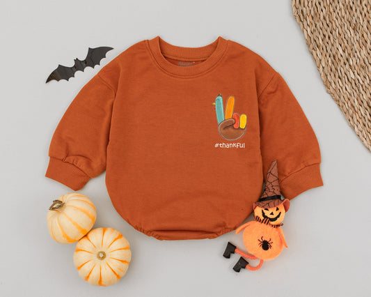 First Thanksgiving Romper – Unisex Fall Outfit & Baby Shower Gift