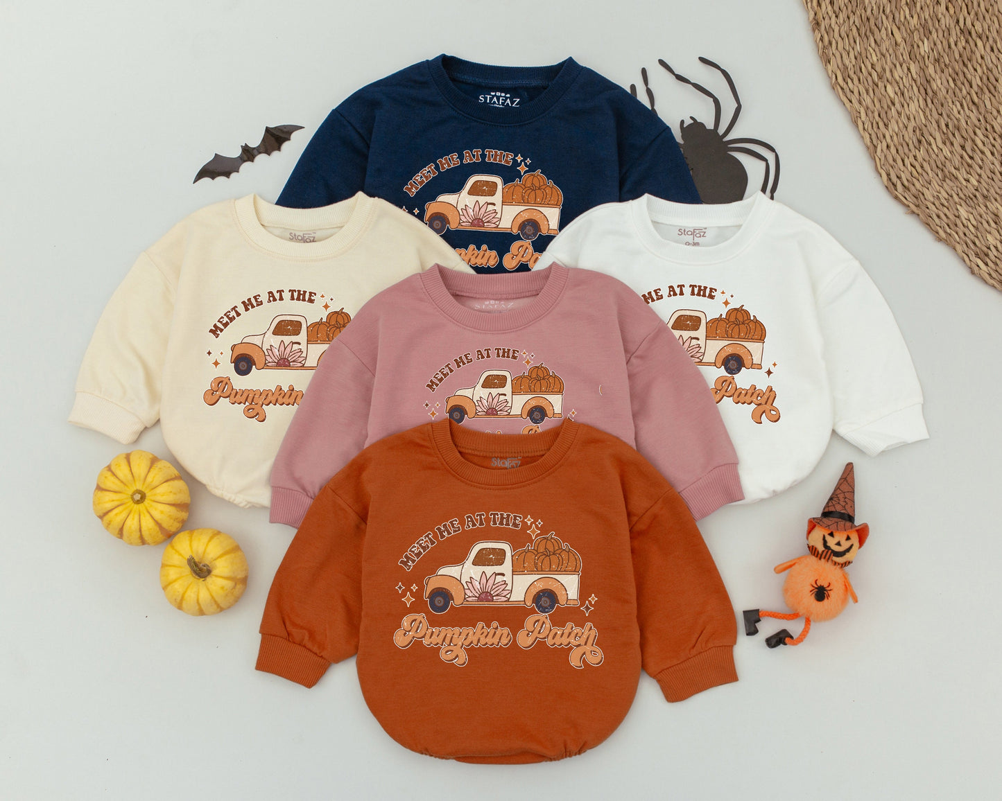 Pumpkin Patch Romper: First Halloween Unisex Fall Outfit