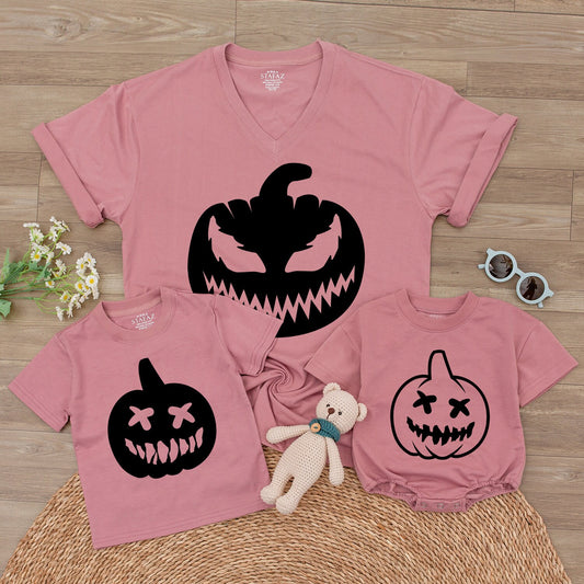 Personalized Pumpkin Face Baby Romper - Cute Fall & Thanksgiving Outfit