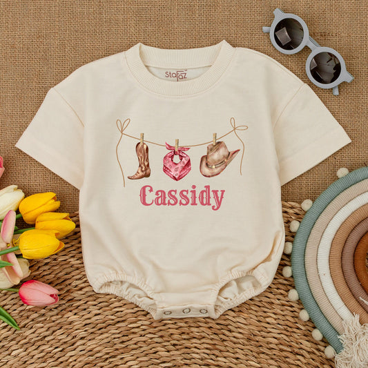 Personalized Cowgirl Romper: Western Country Baby Shower Gift