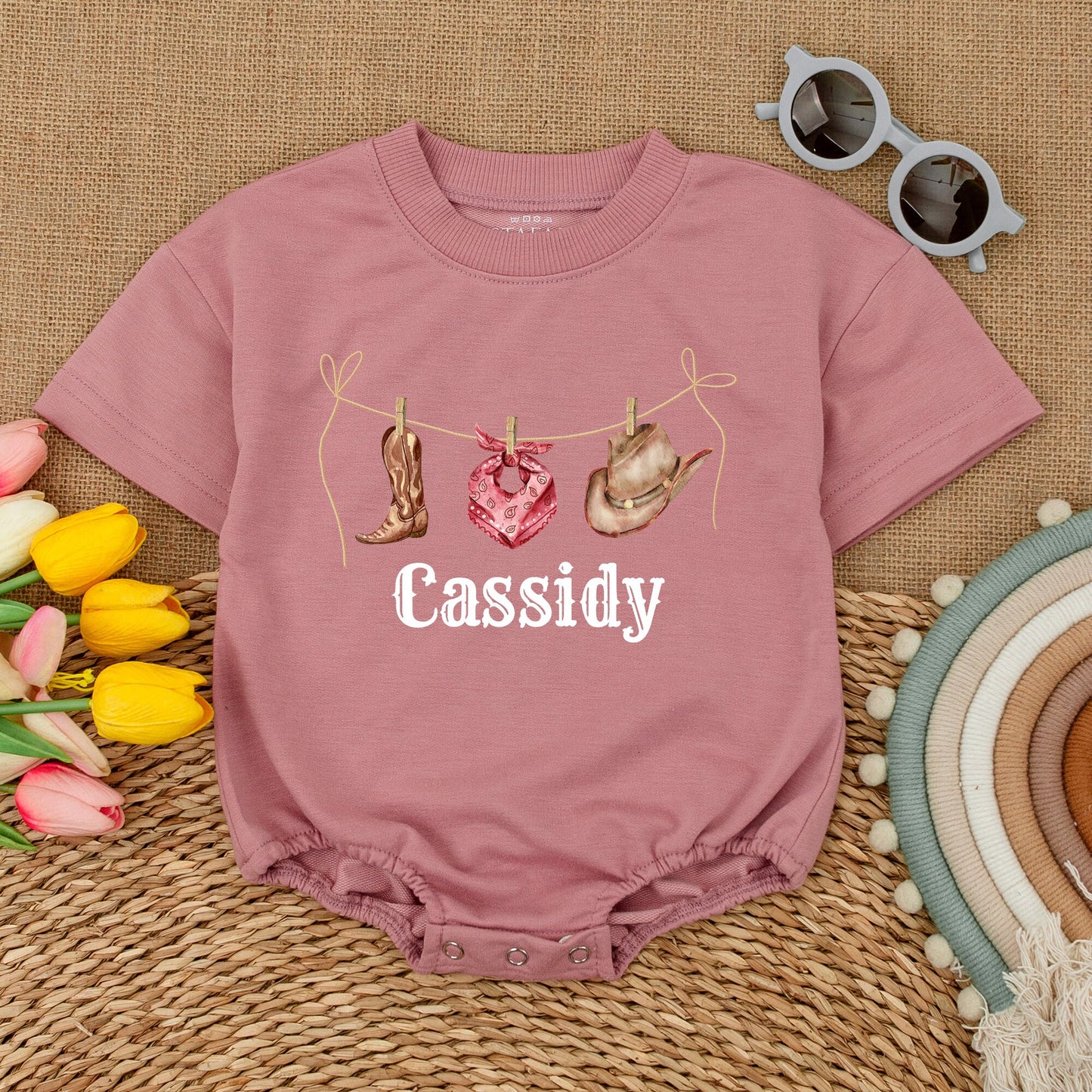 Personalized Cowgirl Romper: Western Country Baby Shower Gift