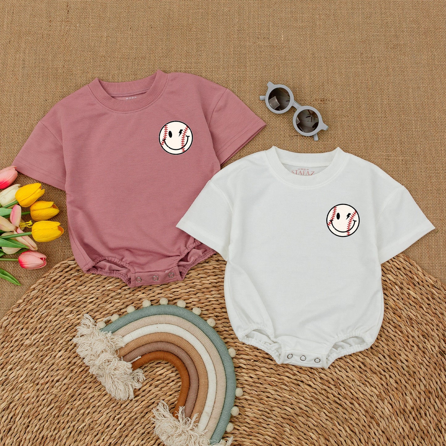 Retro Checkered Baseball Romper – Perfect Baby Shower Gift Idea