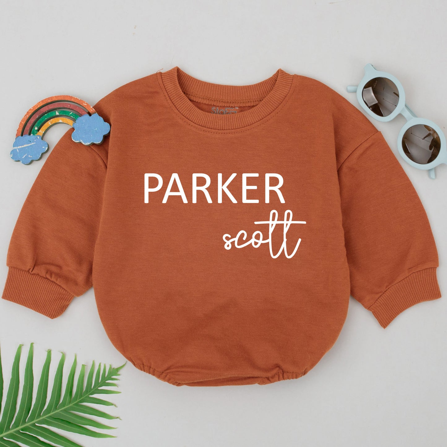 Custom First & Middle Name Romper, Baby Shower Gift, Unisex Bodysuit
