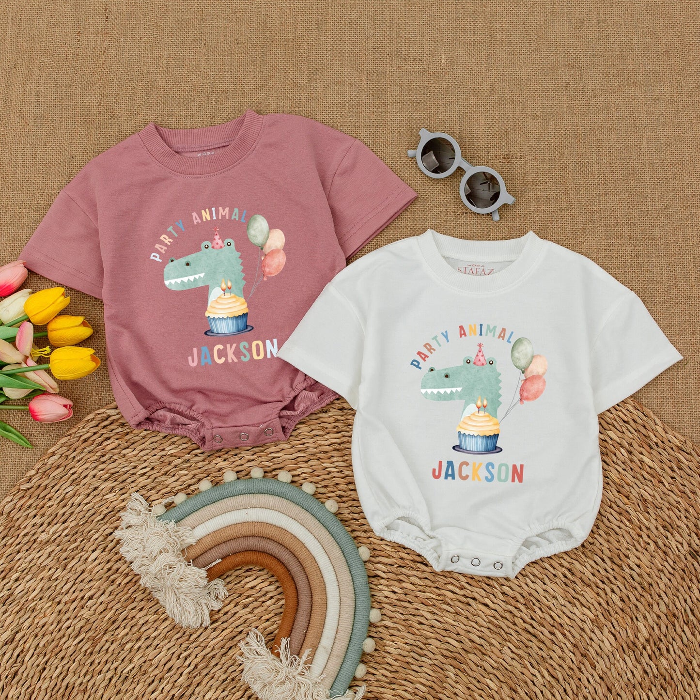 Safari Party Animal Romper: Zoo Theme Birthday Bodysuit Outfit