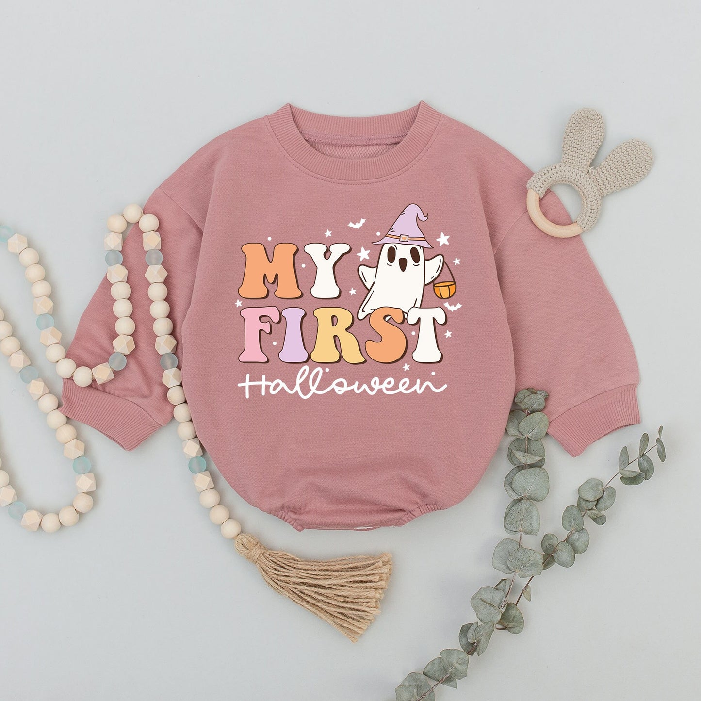 First Halloween Romper: Retro Unisex Baby Outfit for Fall Fun