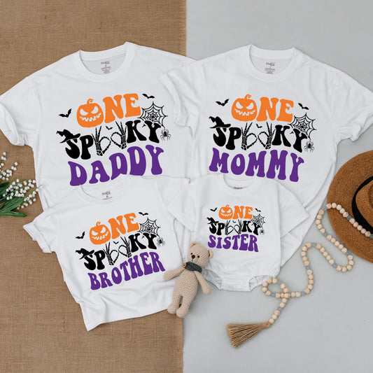 One Spooky Dude Halloween Baby Bodysuit 1st Birthday Spooky Season Ghost Birthday Shirt Family Matching Outfits