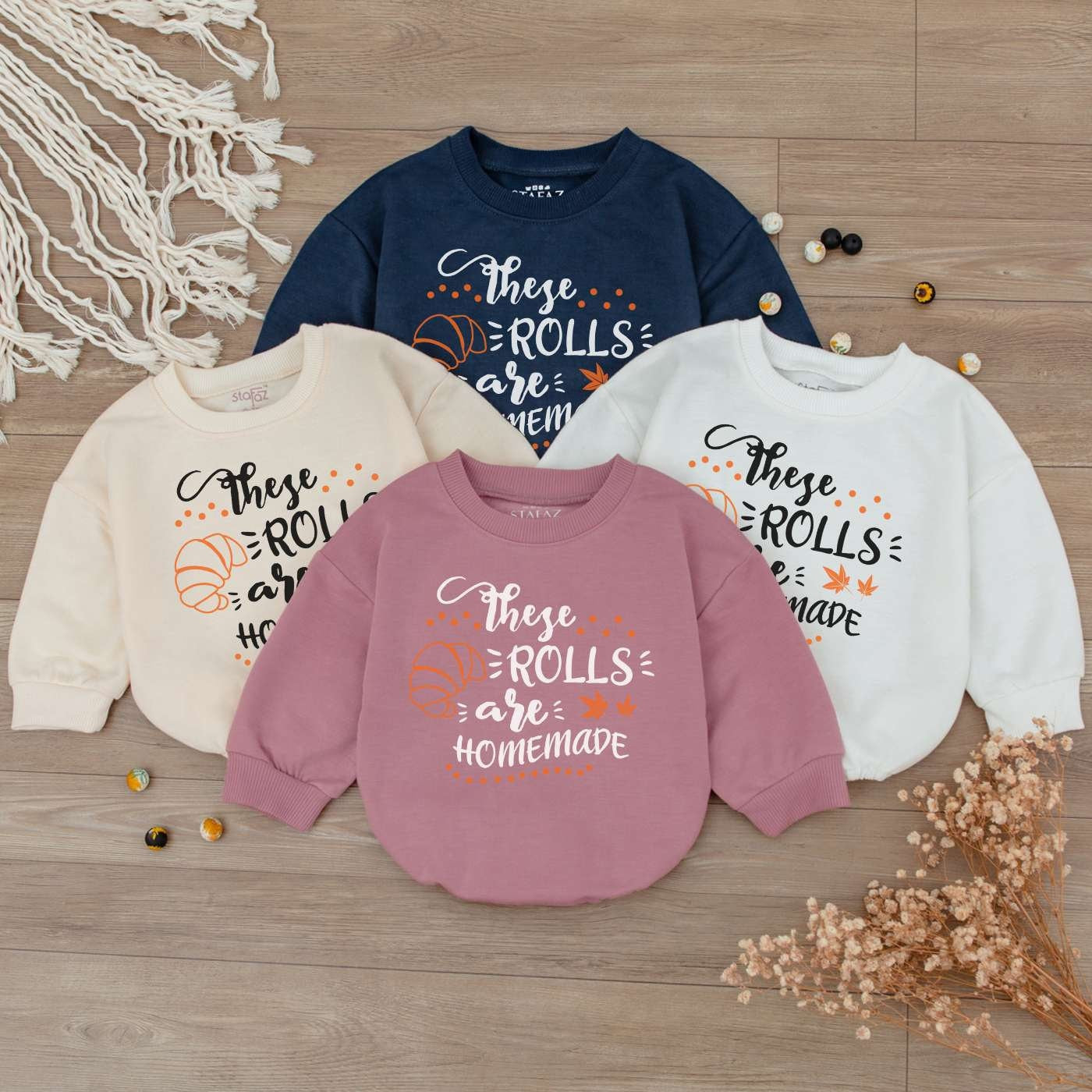 These Rolls Are Homemade Baby Bodysuit Fall Thanksgiving Halloween Outfit Cute Pumpkin Newborn Romper Soft Cotton Shirt