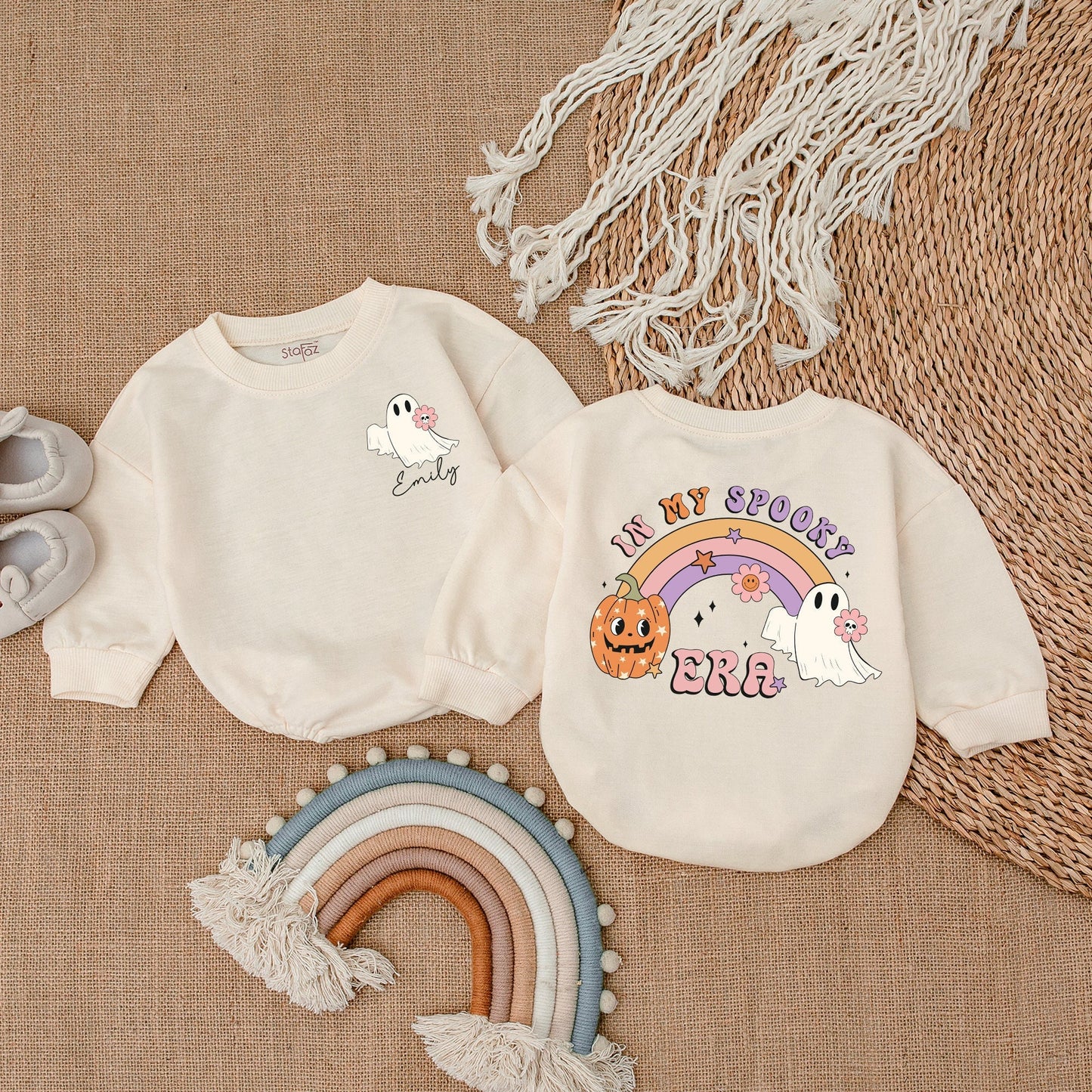 Halloween Ghost Romper - Fall Baby Bodysuit for First Halloween