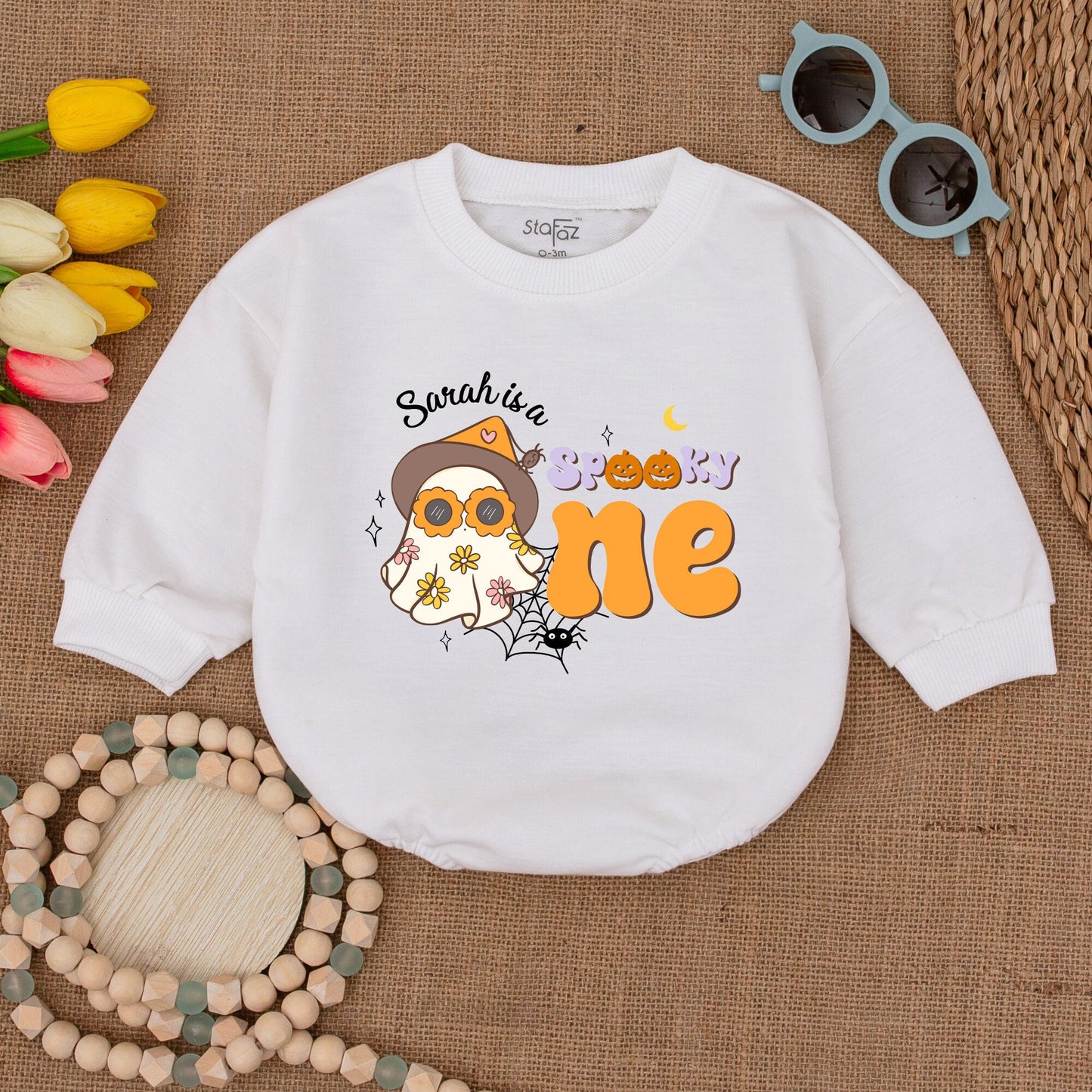Groovy Spooky One Halloween Romper: 1st Birthday Baby Outfit